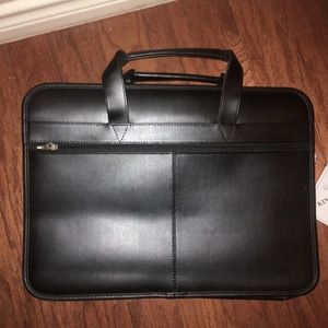 Black leather briefcase new